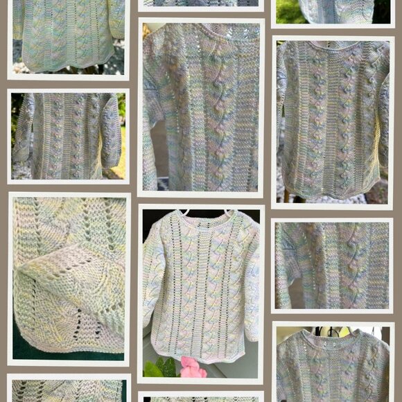 Handmade Hand Knitted Sweater Girl Clothes Children 3-5 Years Old Summer Blouse - Picture 4 of 9